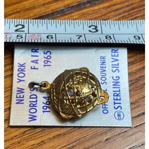 1964 world fair New York, official souvenir, charm, gold plated, sterling silver